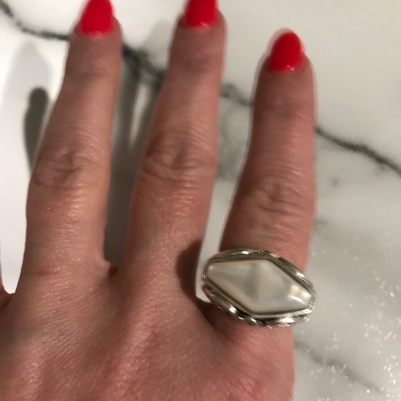 Barse Silver Plated Mother of Pearl Ring - Picture 2 of 5